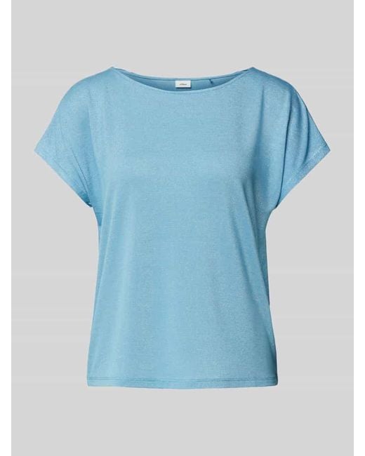 S.oliver Blue T-Shirt mit Rundhalsausschnitt