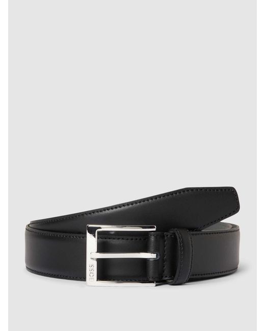 Boss Leren Riem Met Doornsluiting, Model 'Ellotyo' in het Black voor heren