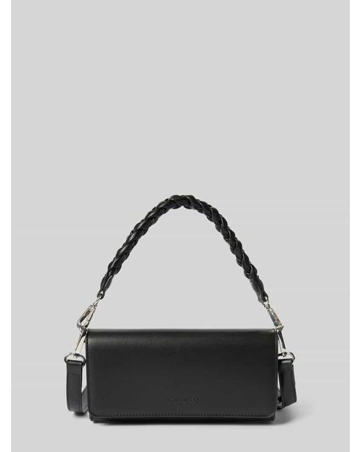 SEIDENFELT Black Handtasche mit Label-Detail Modell 'MELBU'