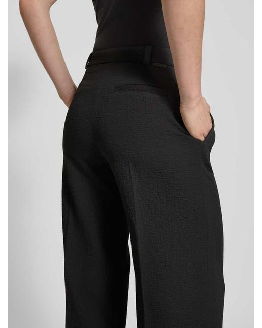 HUGO Black Wide Leg Anzughose mit Bügelfalten Modell 'Hasene'
