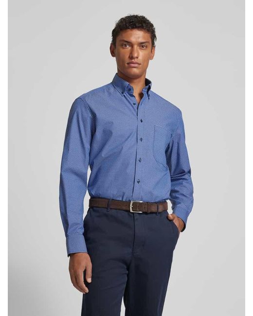 Eterna Comfort Fit Business-Hemd mit Vichy-Karo in Blue für Herren