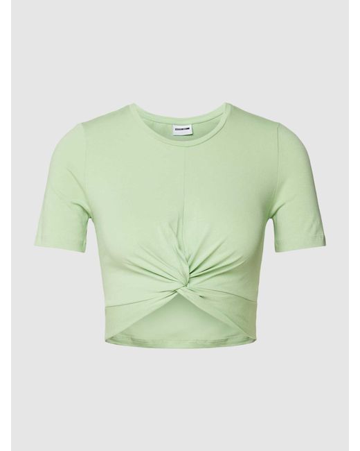 Noisy May Kort T-shirt Met Strikdetail in het Green