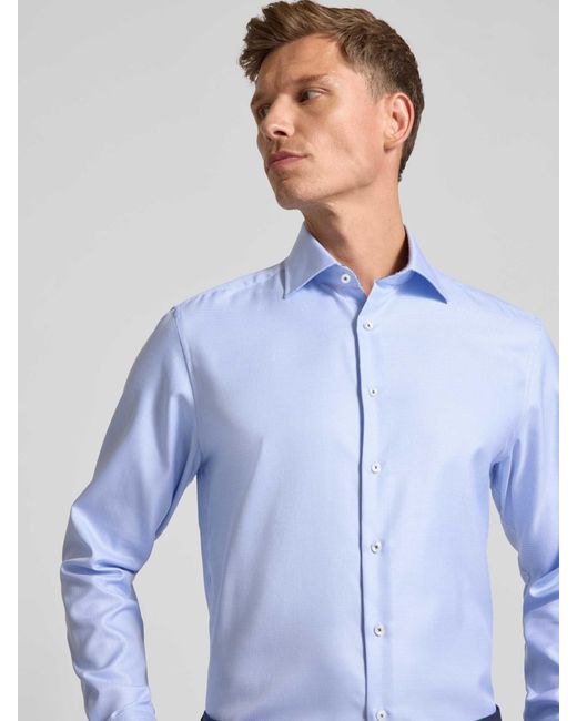 Stenstroms Regular Fit Zakelijk Overhemd Met Kentkraag in het Blue voor heren