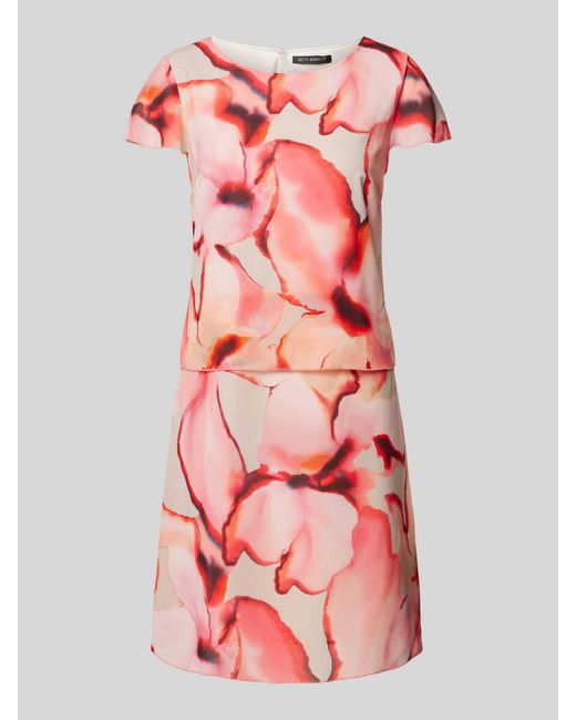 Betty Barclay Pink Knielanges Kleid im Batik-Look