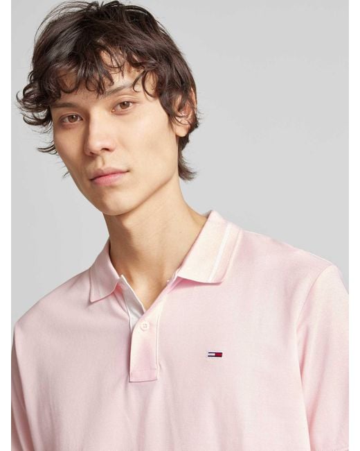 Tommy Hilfiger Regular Fit Poloshirt Met Logostitching in het Pink voor heren