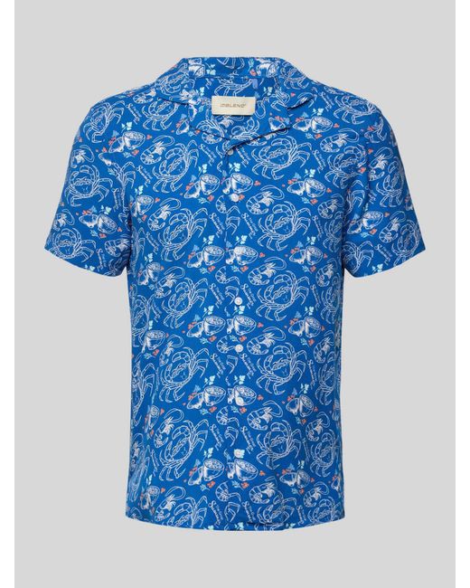 Blend Slim Fit Vrijetijdsoverhemd Met Reverskraag in het Blue voor heren