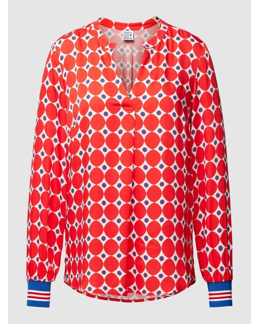 Emily Van Den Bergh Red Bluse aus Viskose mit Allover-Muster