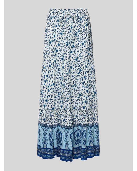 Apricot Maxirok Van Viscose in het Blue
