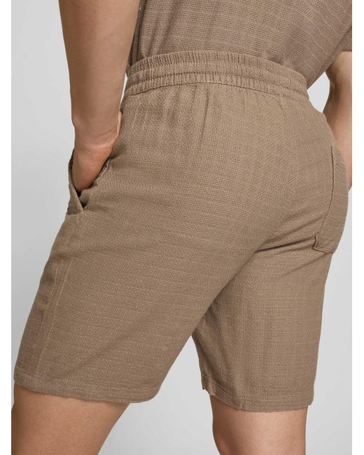 Only & Sons Regular Fit Korte Broek Van Mix Van Viscose En Linnen Model 'Tel Latham' in het Natural voor heren