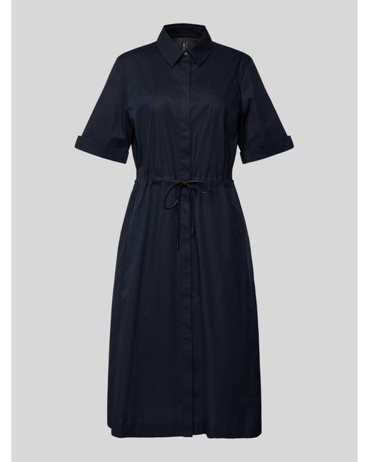 Marc Cain Midi-Jurk Met Strikceintuur in het Blue