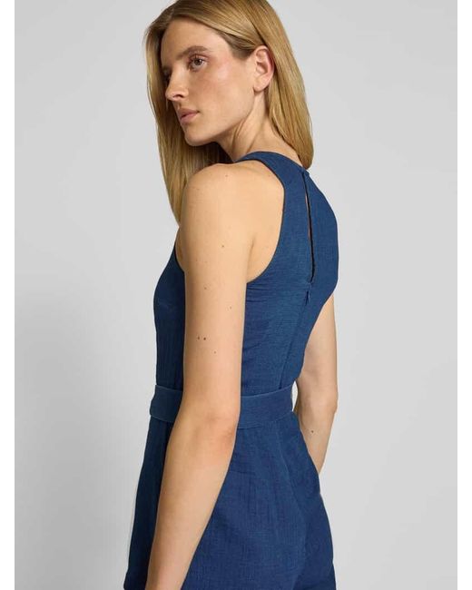 Mango Blue Jumpsuit mit Kellerfalten Modell 'NAXOS'