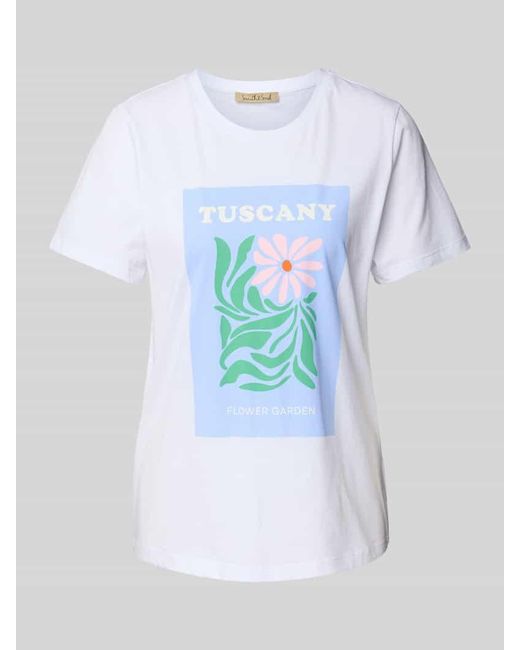 Smith & Soul White T-Shirt mit Motiv-Print