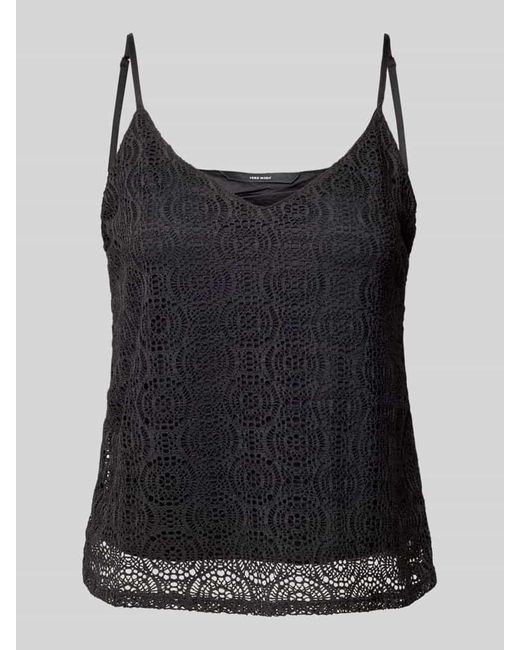 Vero Moda Black Comfort Fit Trägertop mit Spitze Modell 'MAYA'