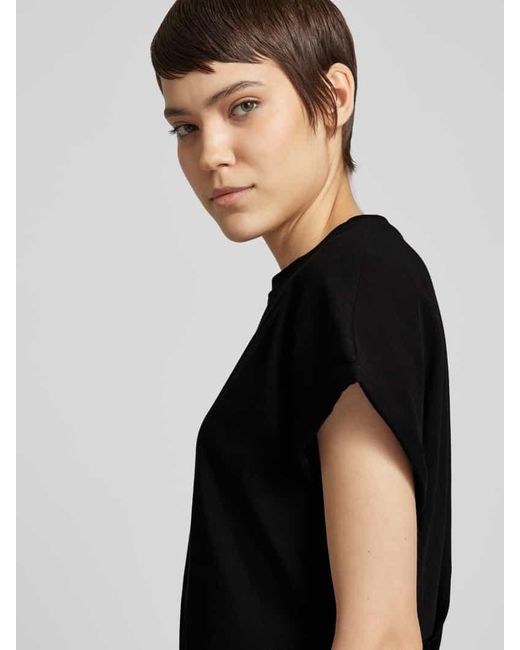 Mango Black T-Shirt in unifarbenem Design Modell 'SEVILLA'