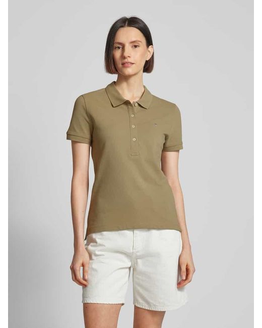 Gant Green Slim Fit Poloshirt mit Label-Stitching