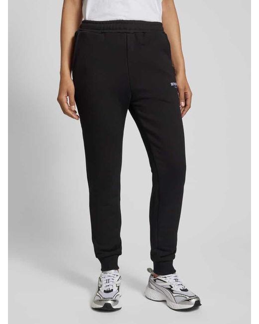 Sixth June Black Regular Fit Sweatpants mit Label-Stitching