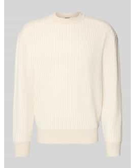 Boss Regular Fit Pullover Van Scheerwolmix, Model 'Kolorp' in het Natural voor heren