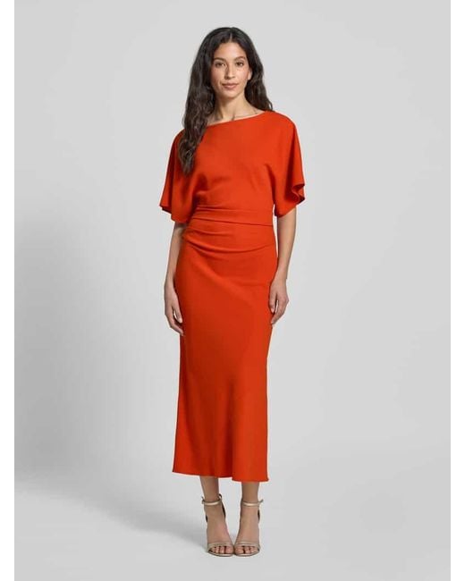 Staud Orange Maxikleid mit U-Boot-Ausschnitt Modell 'AMELIE'