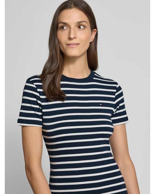 Tommy Hilfiger Blue Tailliertes Minikleid aus reiner Baumwolle
