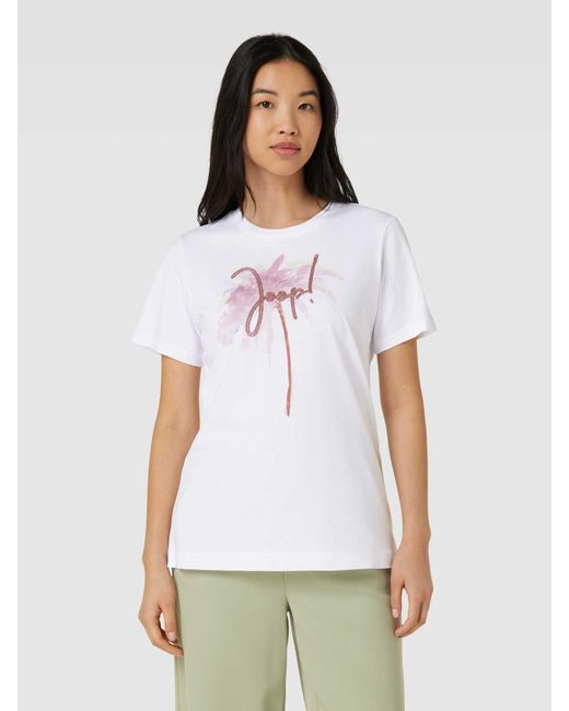 Joop! White T-Shirt mit Label-Stitching