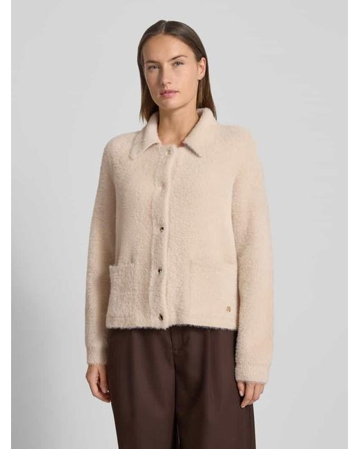 S.oliver Natural Boxy Fit Strickjacke aus Woll-Mix