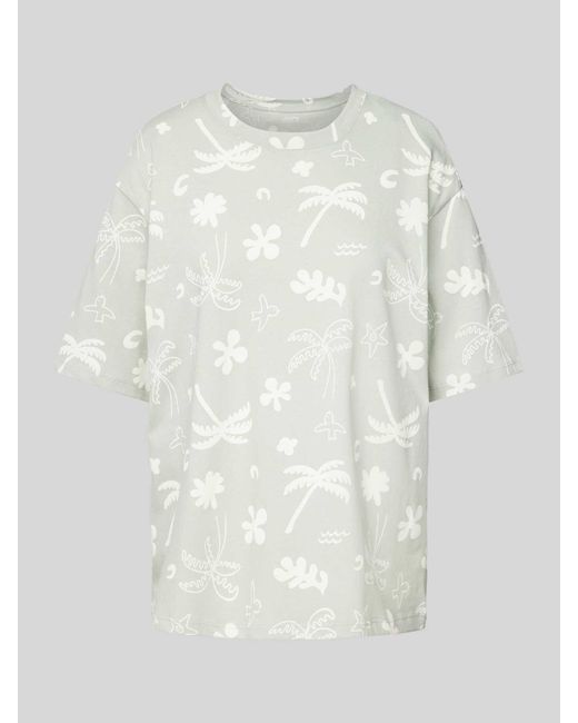 Jake*s White T-Shirt mit Allover-Muster