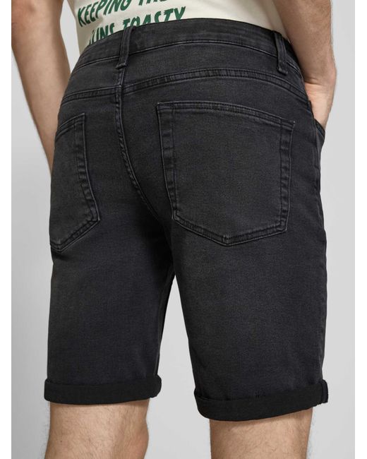 Only & Sons Regular Fit Korte Jeans Van Katoenmix Met Viscose Model 'Spy' in het Black voor heren