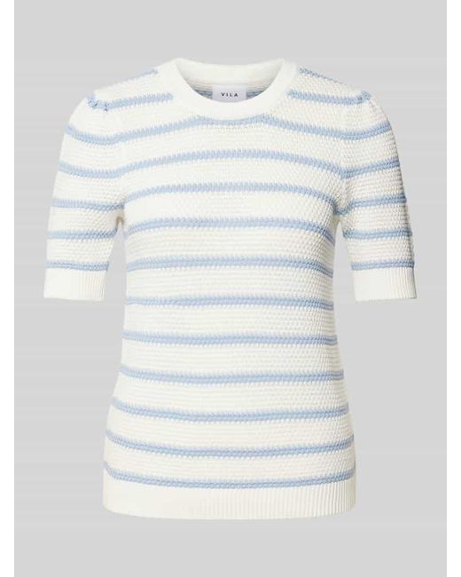 Vila Gray Strickpullover mit gerippten Abschlüssen Modell 'DALO'