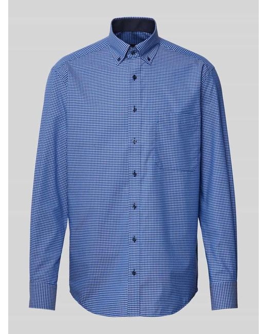 Eterna Comfort Fit Business-Hemd mit Vichy-Karo in Blue für Herren