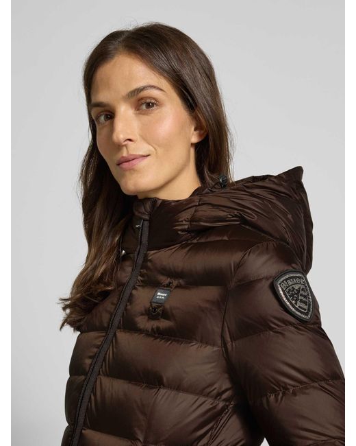 Blauer Usa Lange Donsjas Met Capuchon, Model 'Agnes' in het Brown