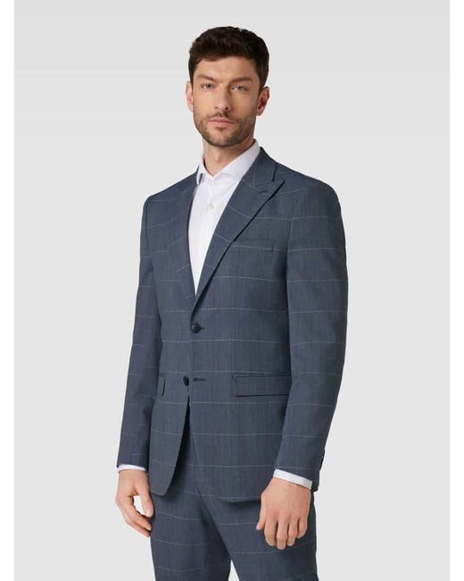SELECTED Slim Fit Anzug mit Glencheck-Muster Modell 'LIAM' in Blue für Herren