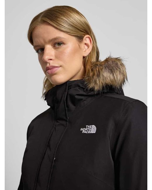 The North Face Black Funktionsparka mit Logo-Stitching Modell 'Zaneck'