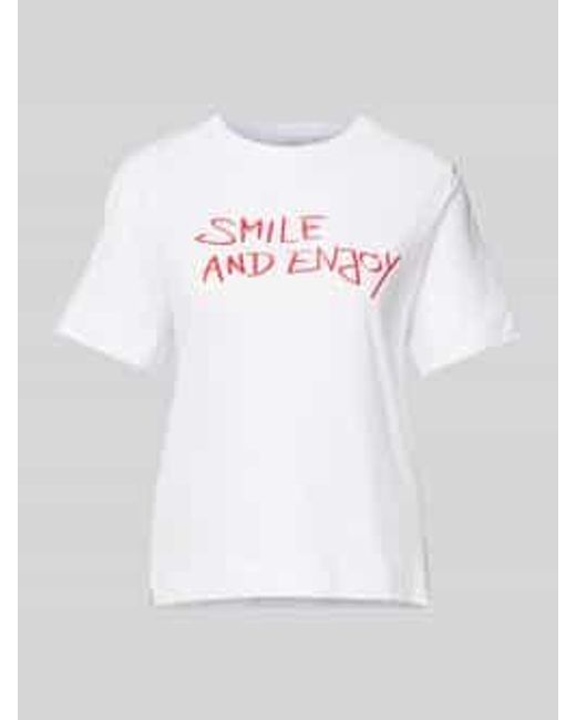 Rich & Royal T-shirt Met Statementprint in het White