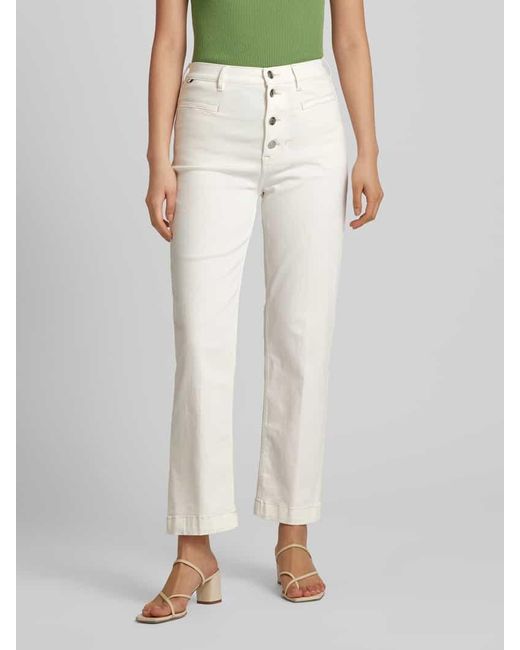 Boss White Regular Fit Jeans mit Knopfleiste Modell 'ADA'