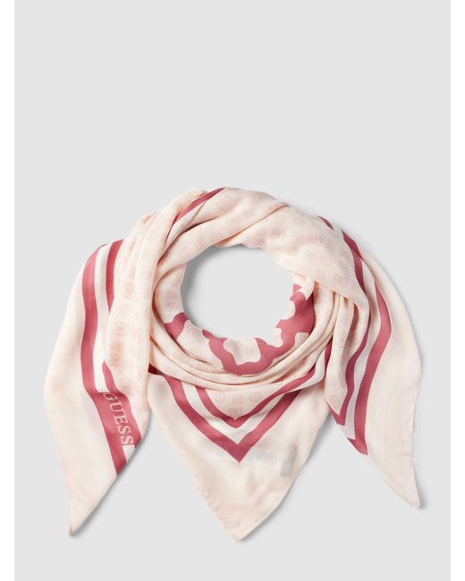 Guess Pink Schal mit Logo- und Label-Print Modell 'DEESA'