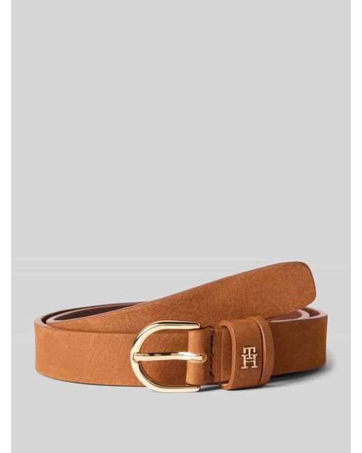 Tommy Hilfiger Brown Ledergürtel mit Logo-Monogramm