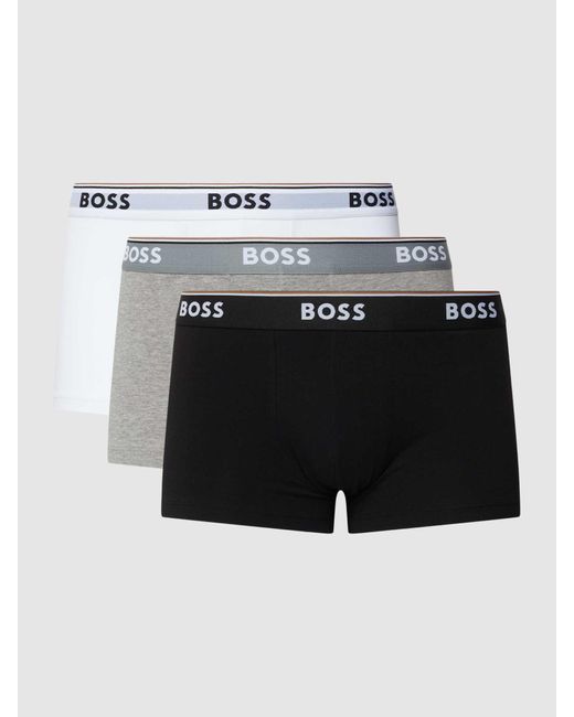Boss Trunks mit elastischem Logo-Bund im 3er-Pack in Black für Herren