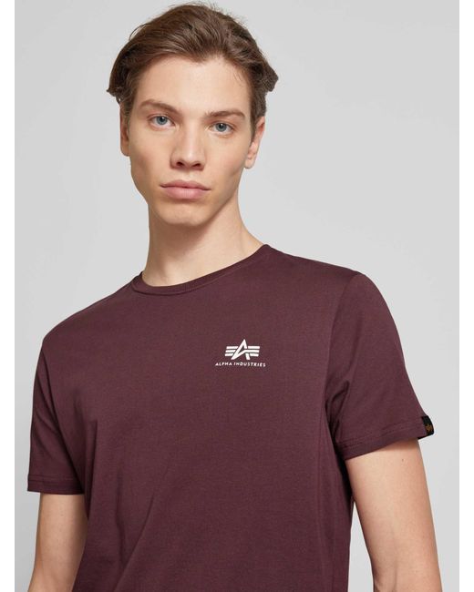 Alpha Industries T-shirt Met Labelprint in het Purple voor heren