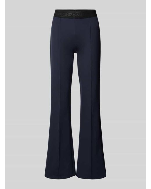 ROSNER Blue Flared Stoffhose mit elastischem Label-Bund Modell 'Alisa'