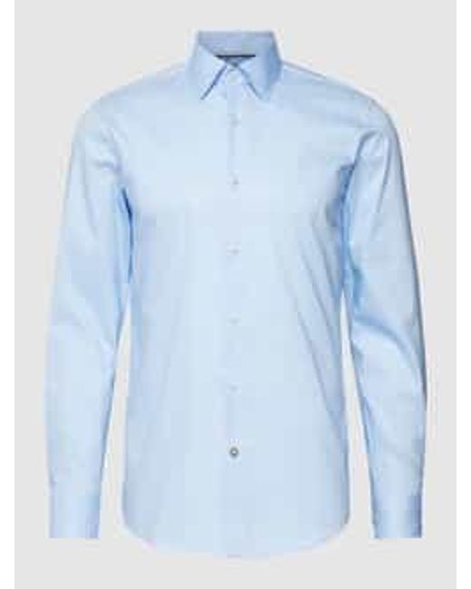 Boss Slim Fit Zakelijk Overhemd Met Kentkraag in het Blue voor heren