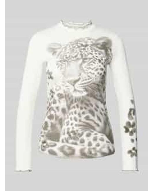Marc Cain Lang Shirt Met Opstaande Kraag in het White