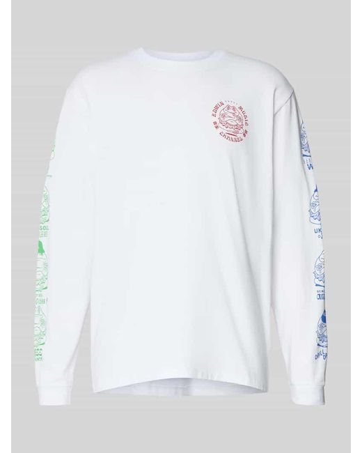 Edwin Longsleeve mit Label-Prints Modell ' MUSIC CHANNEL' in White für Herren