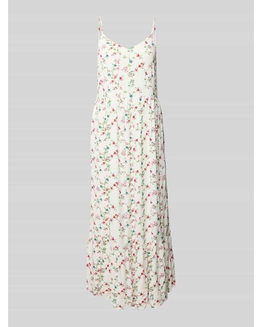 Pieces White Tailliertes Freizeitkleid mit Allover-Muster Modell 'FYA'