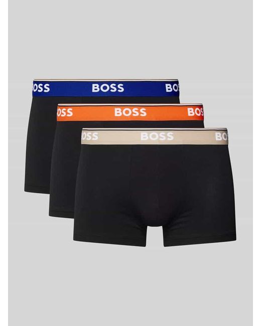 Boss Trunks mit elastischem Label-Bund Modell 'Power' im 3er-Pack in Blue für Herren