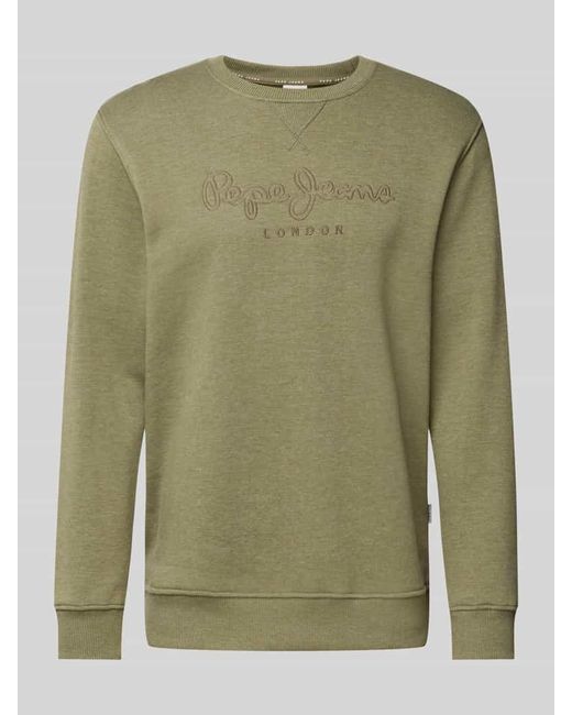 Pepe Jeans Sweatshirt Mit Label-Stitching Modell 'Nouvel' in Green für Herren