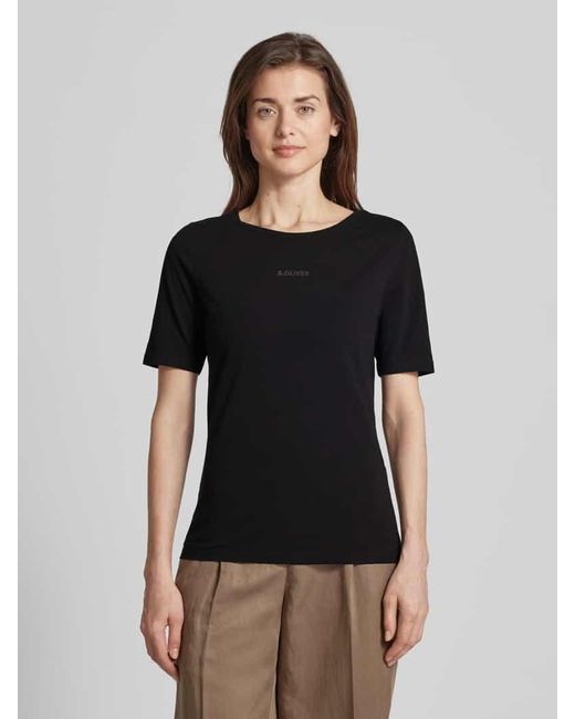 S.oliver Black T-Shirt mit Label-Print