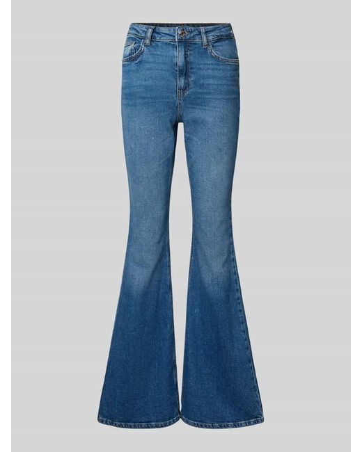 Noisy May Blue Flared Jeans im 5-Pocket-Design Modell 'KAREEN'