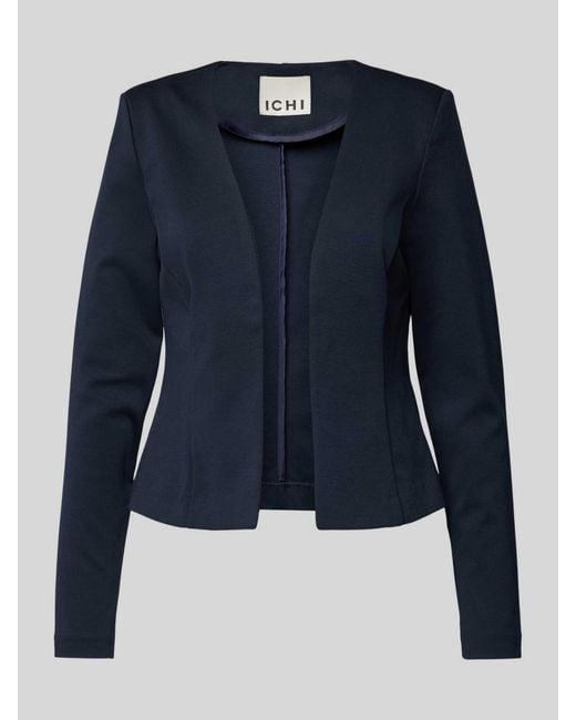 Ichi Regular Fit Blazer Met Opengewerkte Voorkant, Model 'Kate' in het Blue
