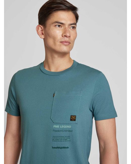 PME LEGEND T-Shirt mit Label-Print in Green für Herren