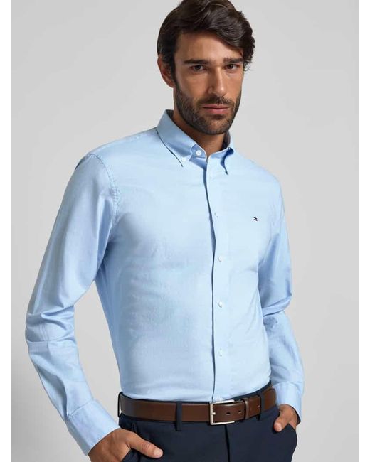 Tommy Hilfiger Regular Fit Businesshemd aus reiner Baumwolle in Blue für Herren